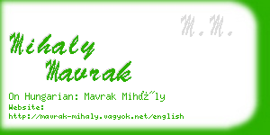 mihaly mavrak business card